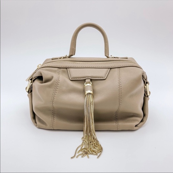 NEW HEIRLOOM Designer Taupe Tassel Crossbody Bag - Picture 3 of 8